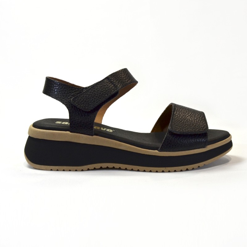 Sandalia para mujer plataforma negras