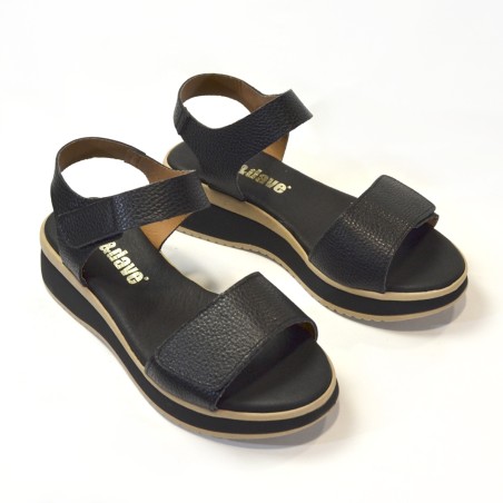 Sandalia para mujer plataforma negras
