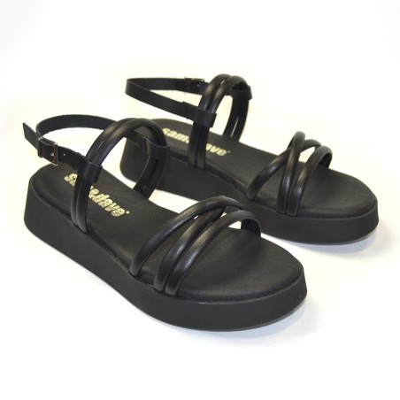 Sandalia para mujer plataforma negros