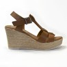 Sandalia para mujer cuña roble 