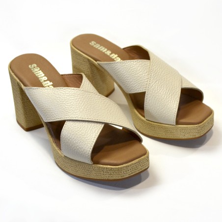 Sandalia para mujer tacón hielo 
