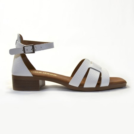Sandalia para mujer tacón blanco 