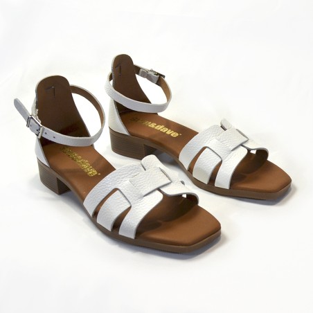 Sandalia para mujer tacón blanco 