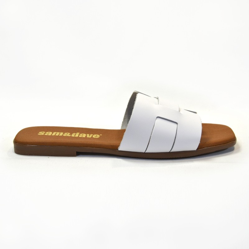 Sandalias plana mujer blancas 