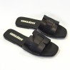 Sandalias plana mujer negro 